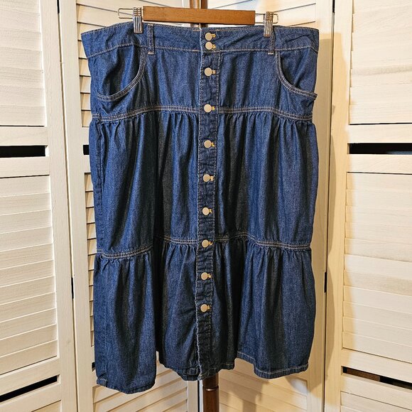 Time and Tru Dresses & Skirts - Time and Tru, Size 18, Denim Skirt, Multi Tier (3), Blue